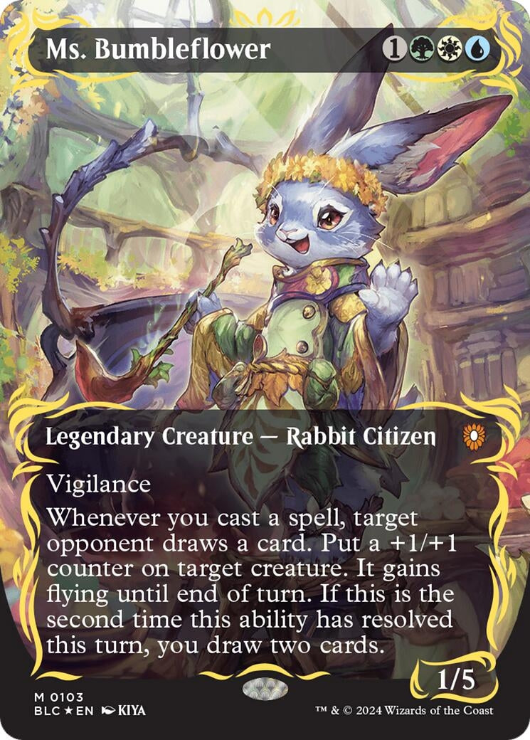 Ms. Bumbleflower (Borderless) (Raised Foil) (103) [BLC] - MTG Single