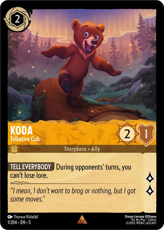Koda - Talkative Cub (1) (5) - Disney Lorcana Single