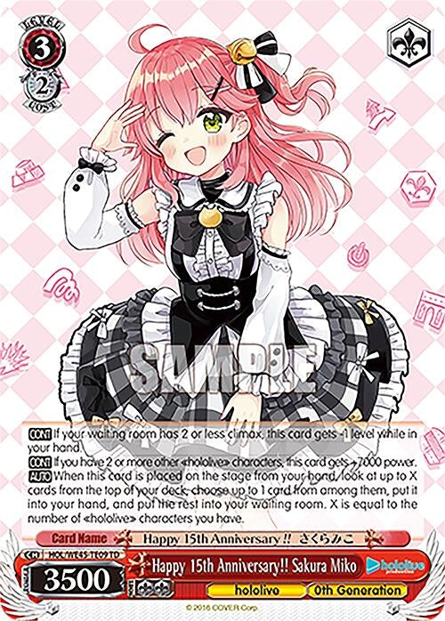 Happy 15th Anniversary!! Sakura Miko (4509) [HOL] - Weiss Schwarz Single