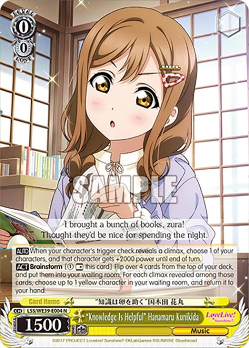 ’Knowledge Is Helpful’ Hanamaru Kunikida (39004) [LL] - Weiss Schwarz Single