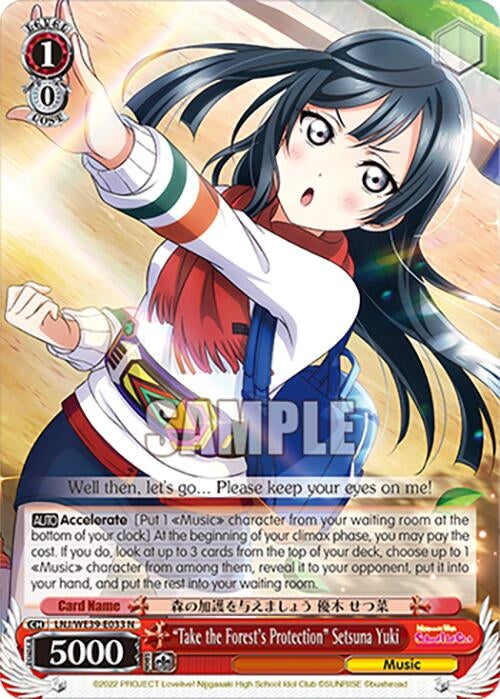 ’Take the Forest’s Protection’ Setsuna Yuki (39033) [LL] - Weiss Schwarz Single