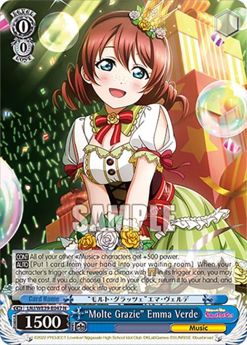 ’Molte Grazie’ Emma Verde (39047) [LL] - Weiss Schwarz Single