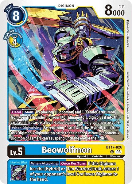 Beowolfmon (17026) [BT17] - Digimon Card Game Single