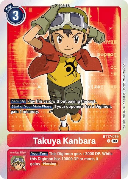 Takuya Kanbara (17079) [BT17] - Digimon Card Game Single