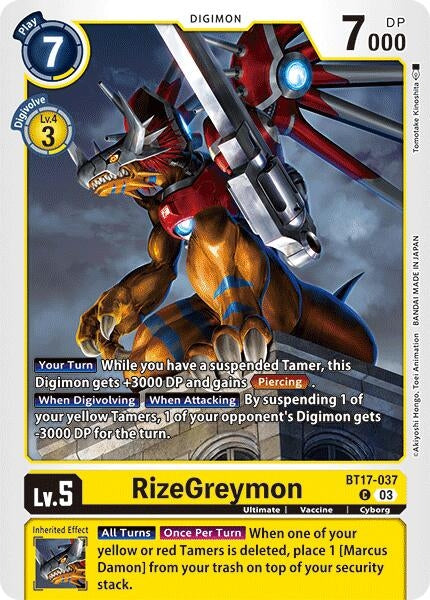 RizeGreymon (17037) [BT17] - Digimon Card Game Single