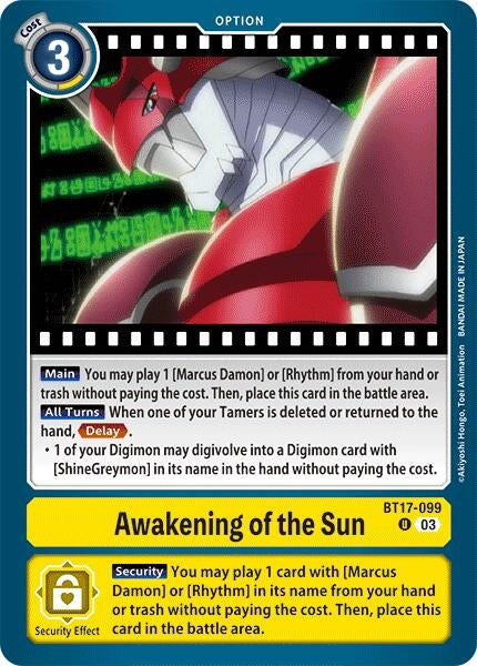 Awakening of the Sun (17099) [BT17] - Digimon Card Game Single