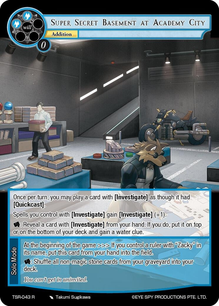 Super Secret Basement At Academy City (43) [TSR] - Force of Will Single