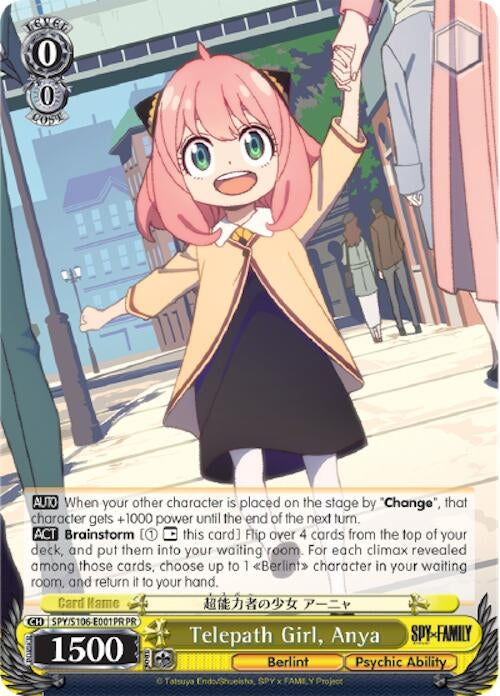 Telepath Girl Anya (PR) (106001) [SPY] - Weiss Schwarz Single