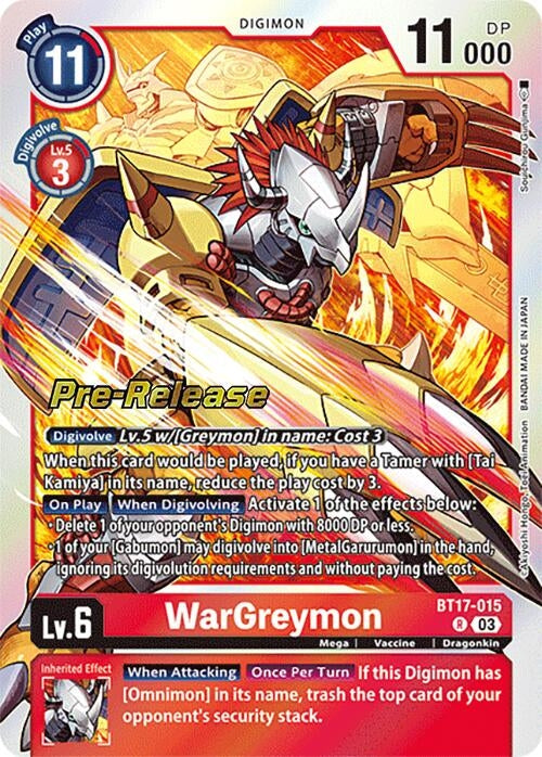 WarGreymon (17015) [BT17_PR] - Digimon Card Game Single