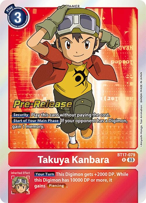 Takuya Kanbara (17079) [BT17_PR] - Digimon Card Game Single
