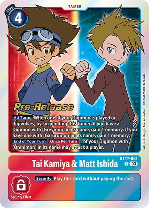 Tai Kamiya & Matt Ishida (17081) [BT17_PR] - Digimon Card Game Single