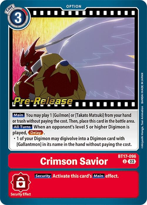 Crimson Savior (17096) [BT17_PR] - Digimon Card Game Single