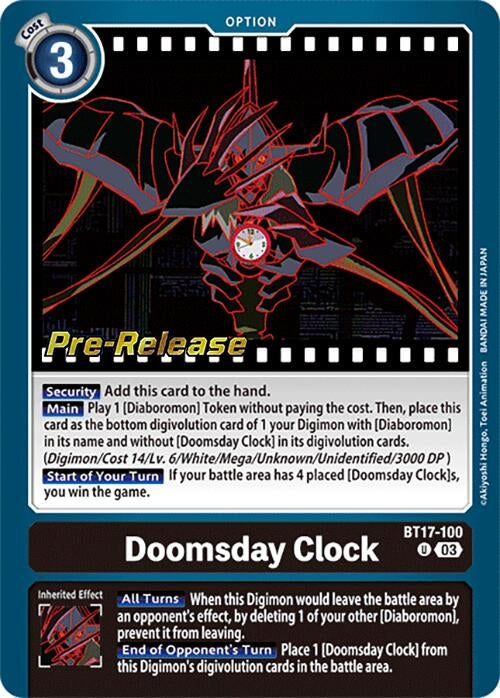 Doomsday Clock (17100) [BT17_PR] - Digimon Card Game Single