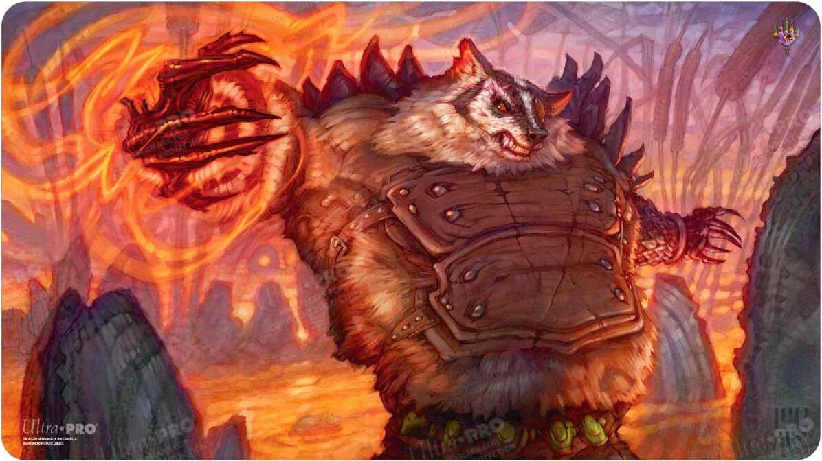 Bloomburrow Playmat for Magic: The Gathering - Hugs Grisly Guardian - Playmats Sealed