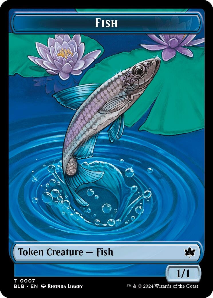 Fish // Iridescent Vinelasher Double-Sided Token (0) [BLB] - MTG Single