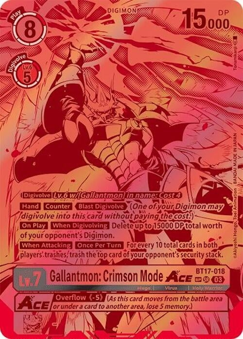 Gallantmon: Crimson Mode ACE (Textured) (17018) [BT17] - Digimon Card Game Single