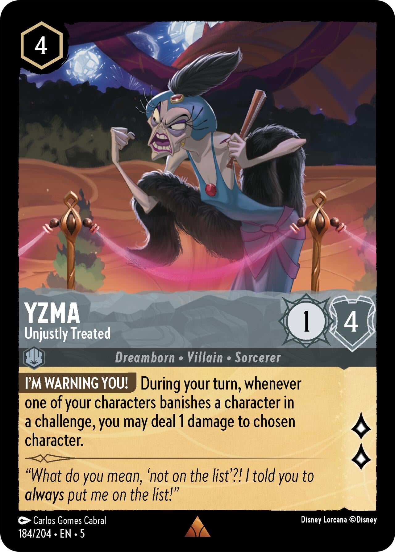 Yzma - Unjustly Treated (184) (5) - Disney Lorcana Single