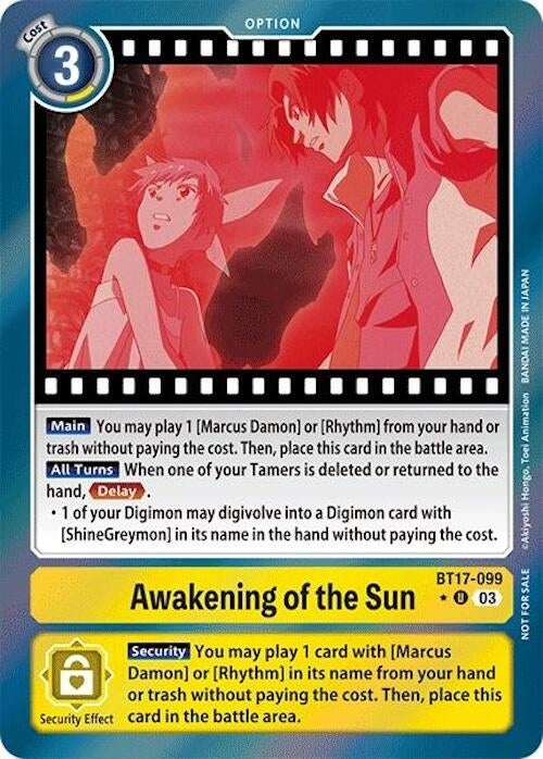 Awakening of the Sun (Secret Crisis: Movie Memorial Pack) (17099) [BT17] - Digimon Card Game Single