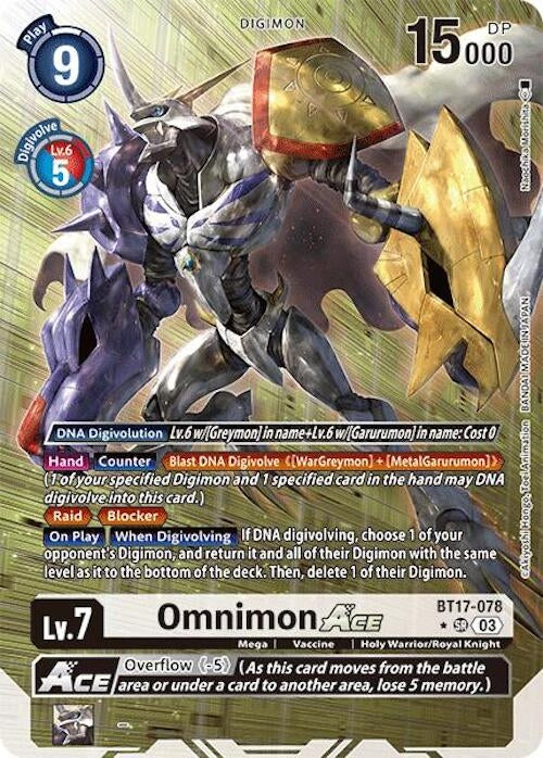 Omnimon ACE (Alternate Art) (17078) [BT17] - Digimon Card Game Single