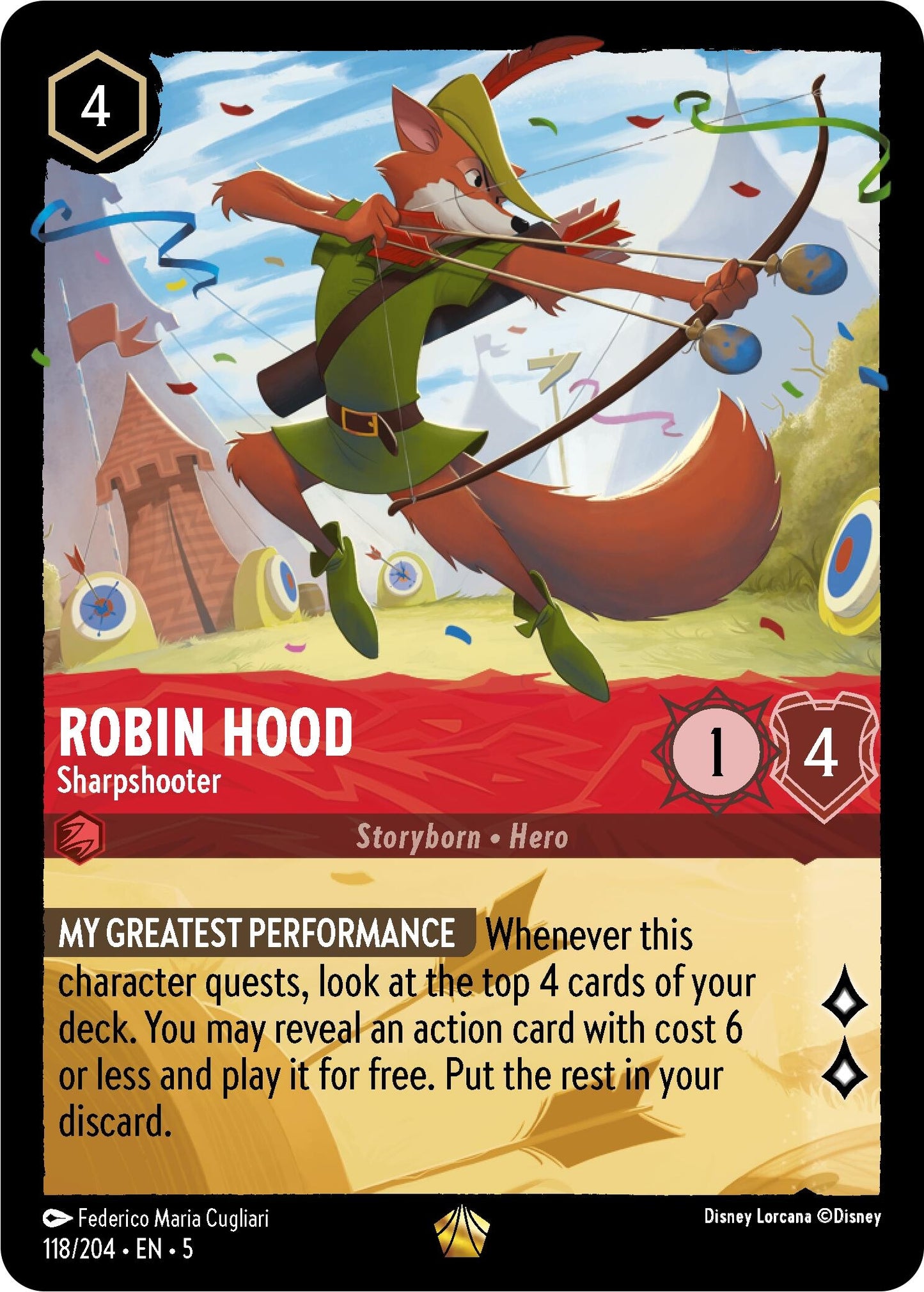 Robin Hood - Sharpshooter (118) (5) - Disney Lorcana Single