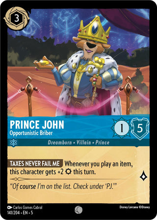 Prince John - Opportunistic Briber (141) (5) - Disney Lorcana Single