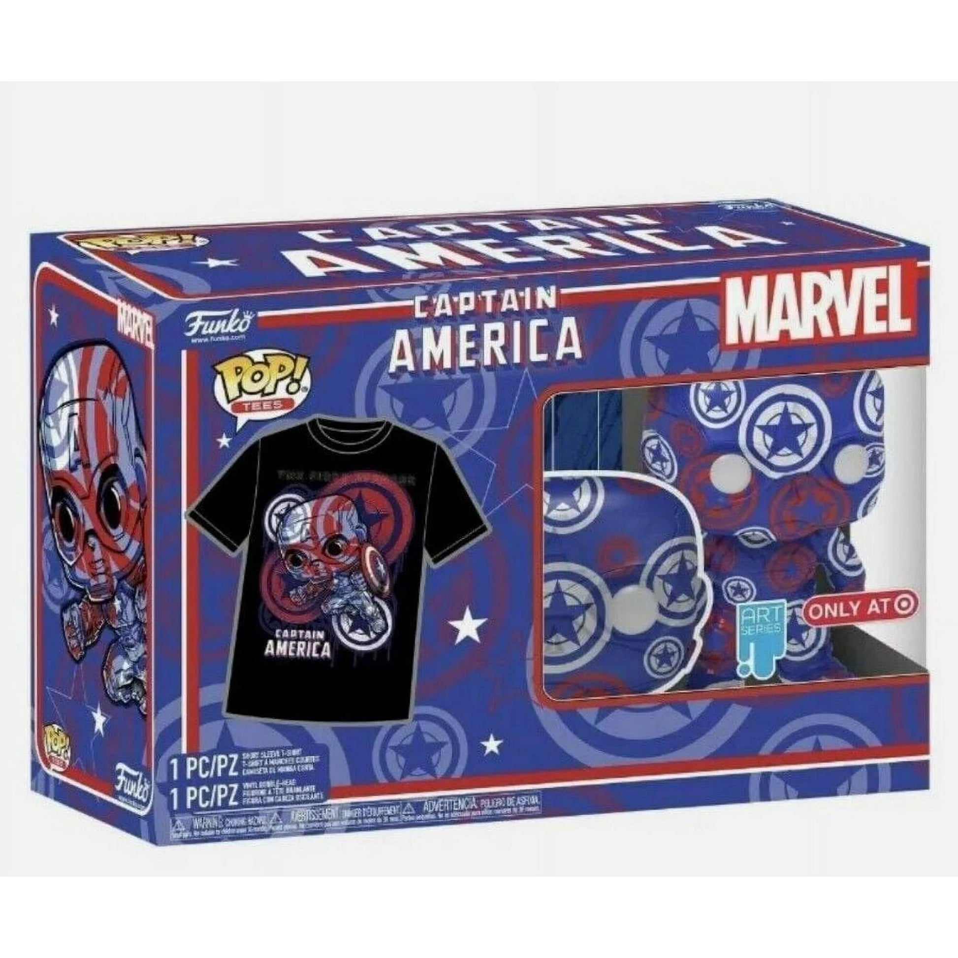 Art Series Captain America T-Shirt & Bobblehead - Size M (36) [POP!] - Funko Sealed