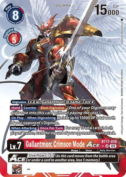 Gallantmon: Crimson Mode ACE (Alternate Art) (17018) [BT17] - Digimon Card Game Single