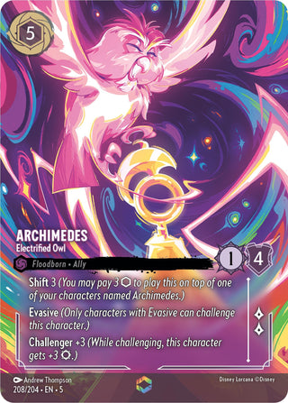 Archimedes - Electrified Owl (Enchanted) (208) (5) - Disney Lorcana Single