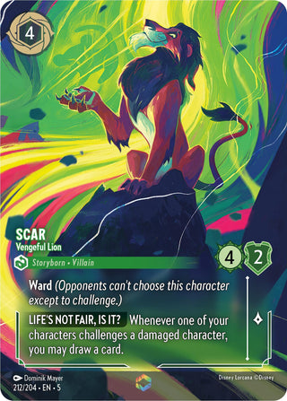 Scar - Vengeful Lion (Enchanted) (212) (5) - Disney Lorcana Single