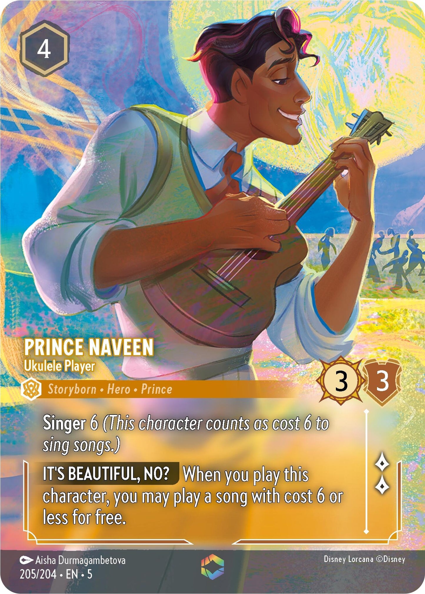 Prince Naveen - Ukulele Player (Enchanted) (205) (5) - Disney Lorcana Single