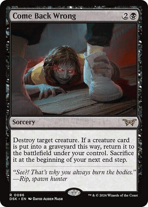 Come Back Wrong (0086) (86) [DSK] - MTG Single