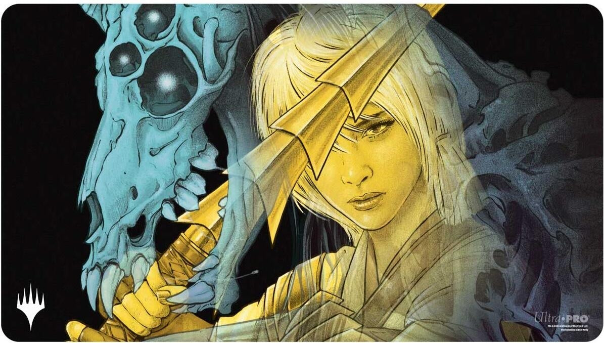 Duskmourn Playmat for Magic: The Gathering - Alt Art Key Character Mythic 1 (The Wandering Rescuer - Double Exposure