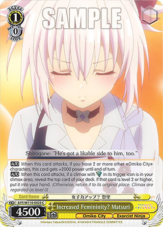 Increased Femininity? Matsuri (110023) [AYT] - Weiss Schwarz Single