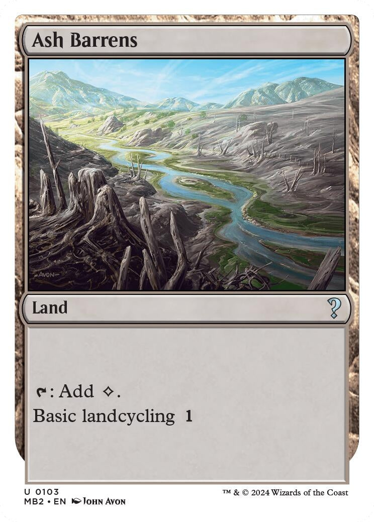 Ash Barrens (White Border) (103) [MB2] - MTG Single