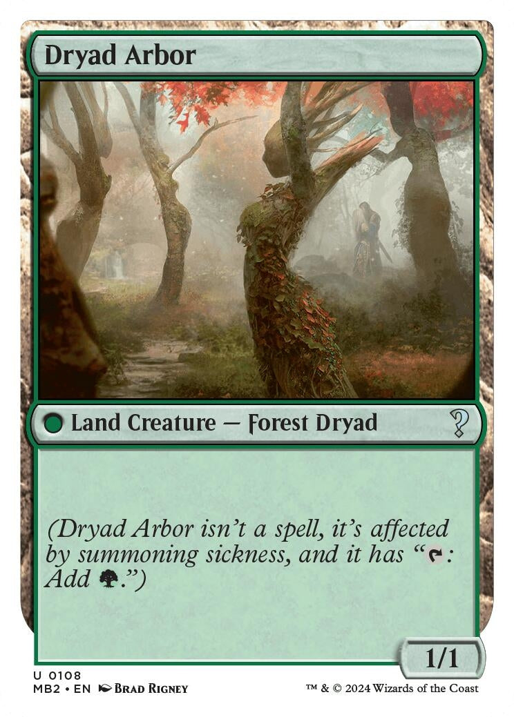 Dryad Arbor (White Border) (108) [MB2] - MTG Single