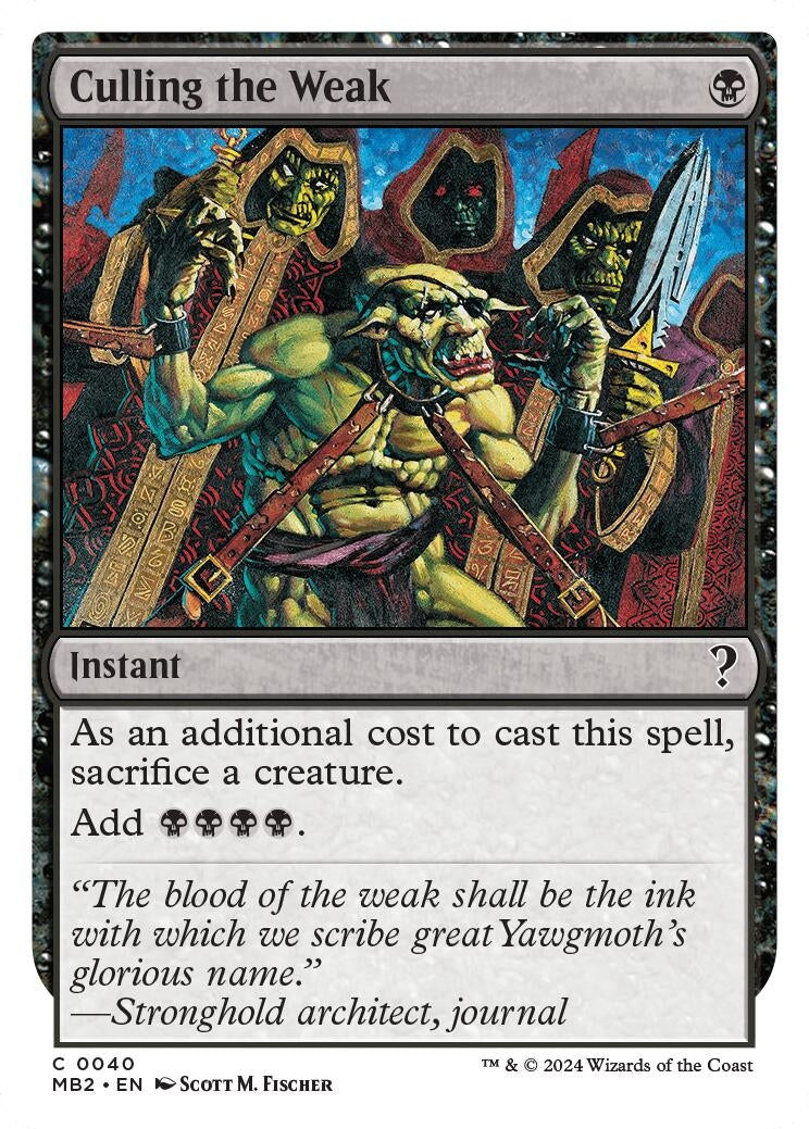 Culling the Weak (White Border) (40) [MB2] - MTG Single