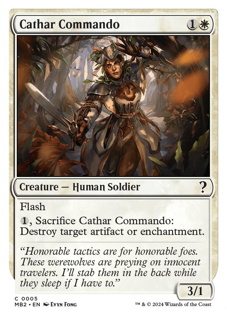 Cathar Commando (White Border) (5) [MB2] - MTG Single