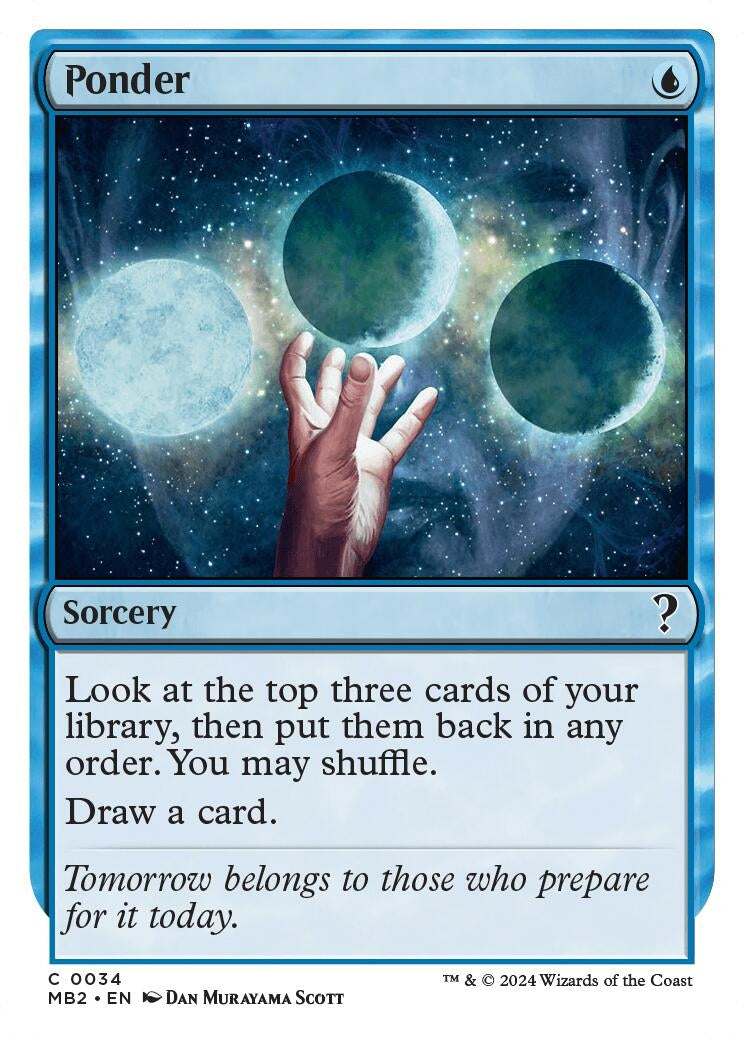Ponder (White Border) (34) [MB2] - MTG Single
