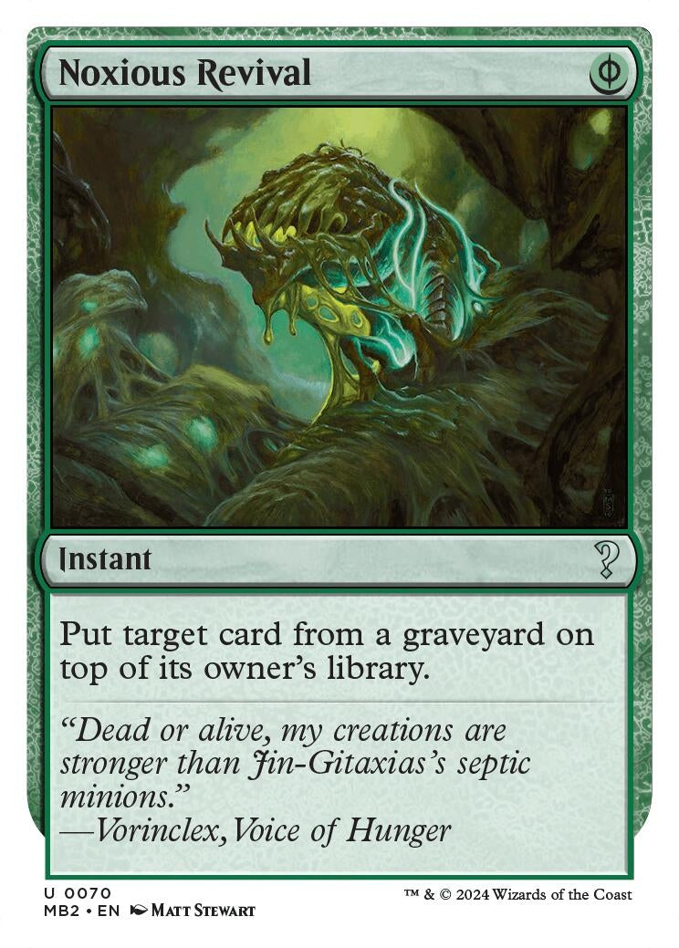Noxious Revival (White Border) (70) [MB2] - MTG Single