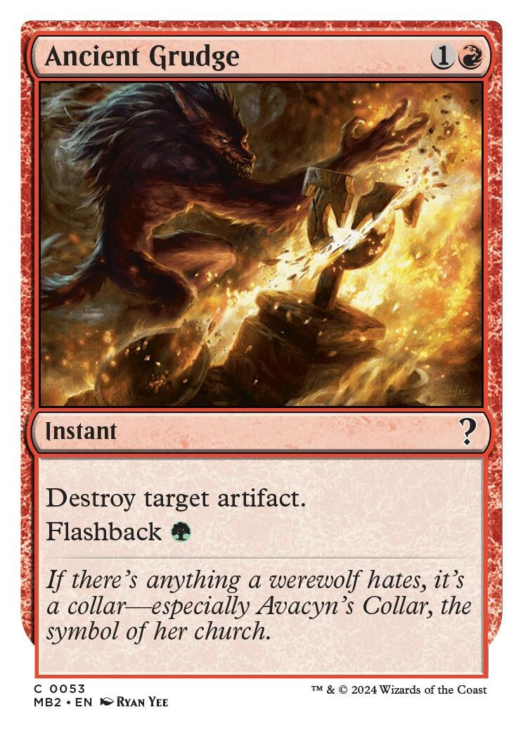 Ancient Grudge (White Border) (53) [MB2] - MTG Single