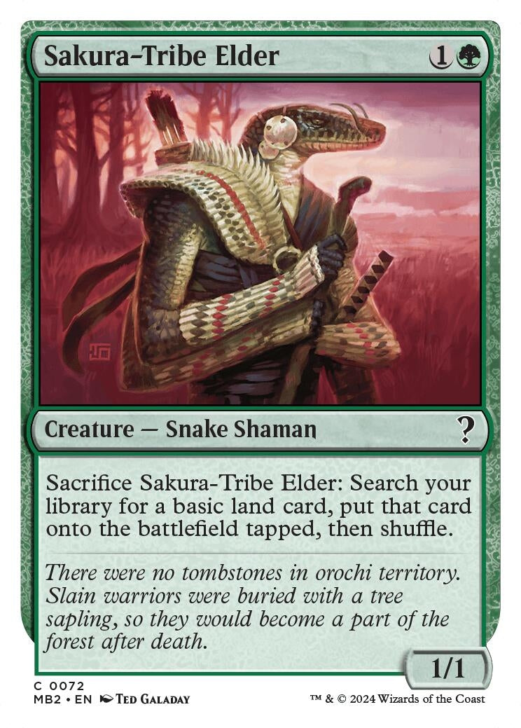 Sakura-Tribe Elder (White Border) (72) [MB2] - MTG Single