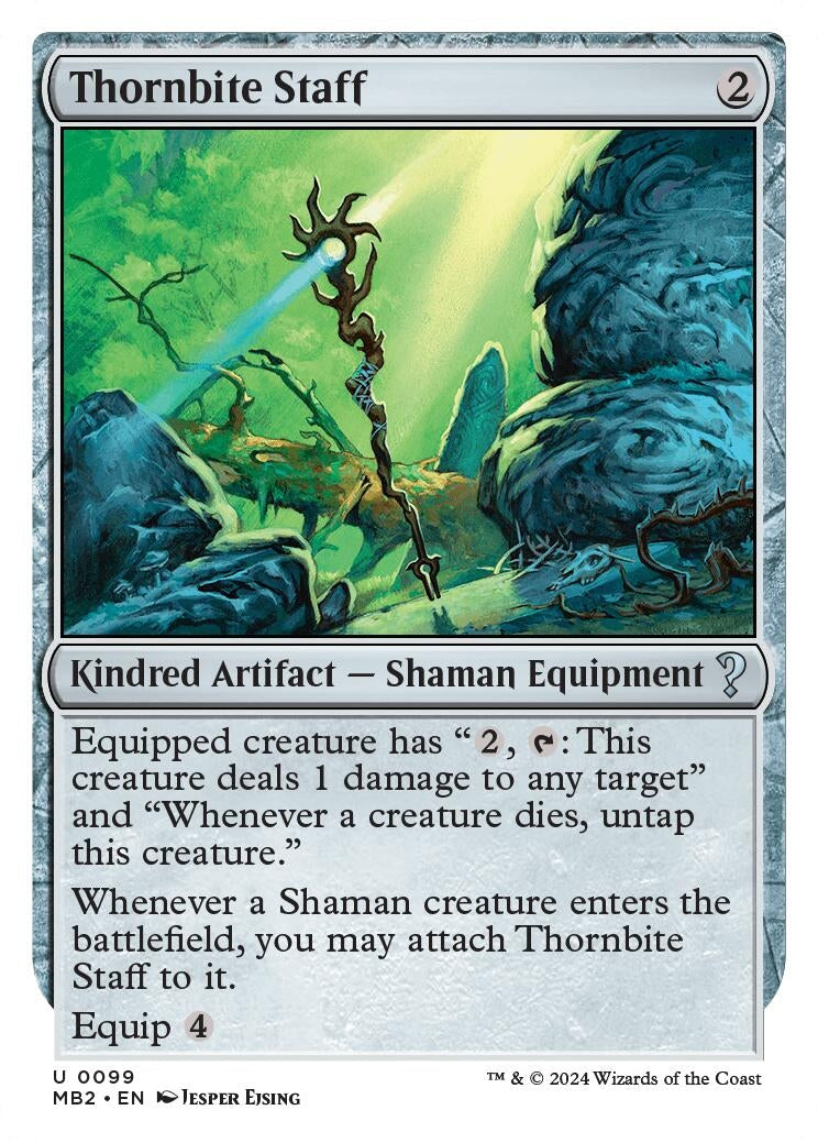 Thornbite Staff (White Border) (99) [MB2] - MTG Single