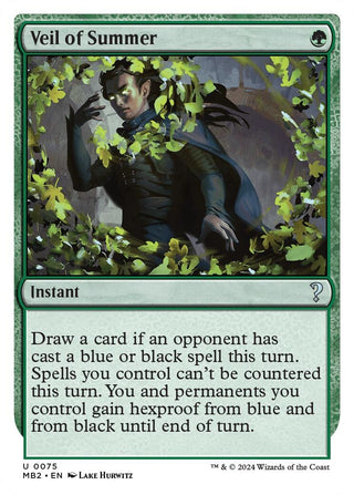 Veil of Summer (White Border) (75) [MB2] - MTG Single