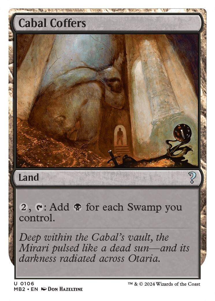 Cabal Coffers (White Border) (106) [MB2] - MTG Single