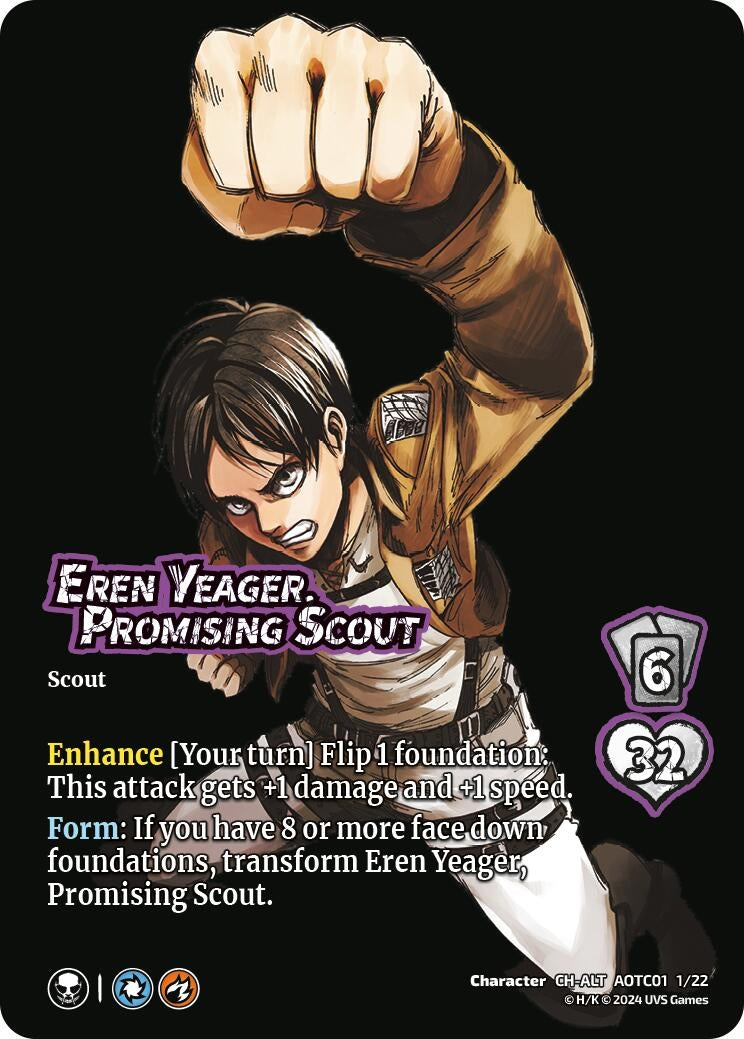 Eren Yeager Promising Scout // Attack Titan Ferocious Challenger (Alternate Art) (1122) [CSAOT] - UniVersus Single