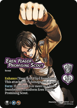Eren Yeager Promising Scout // Attack Titan Ferocious Challenger (Alternate Art) (1122) [CSAOT] - UniVersus Single
