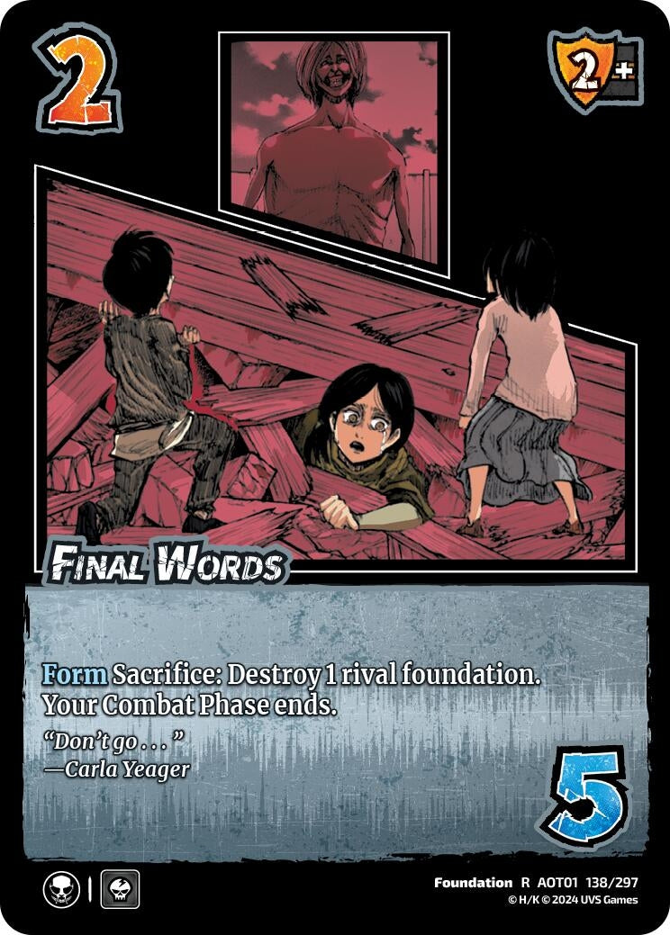 Final Words (138) [AOT1] - UniVersus Single