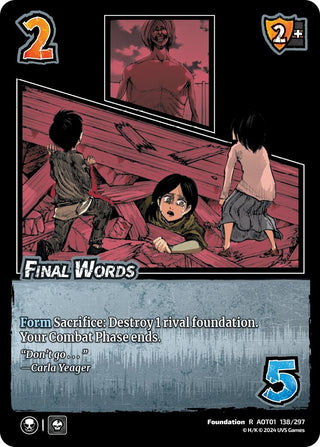 Final Words (138) [AOT1] - UniVersus Single