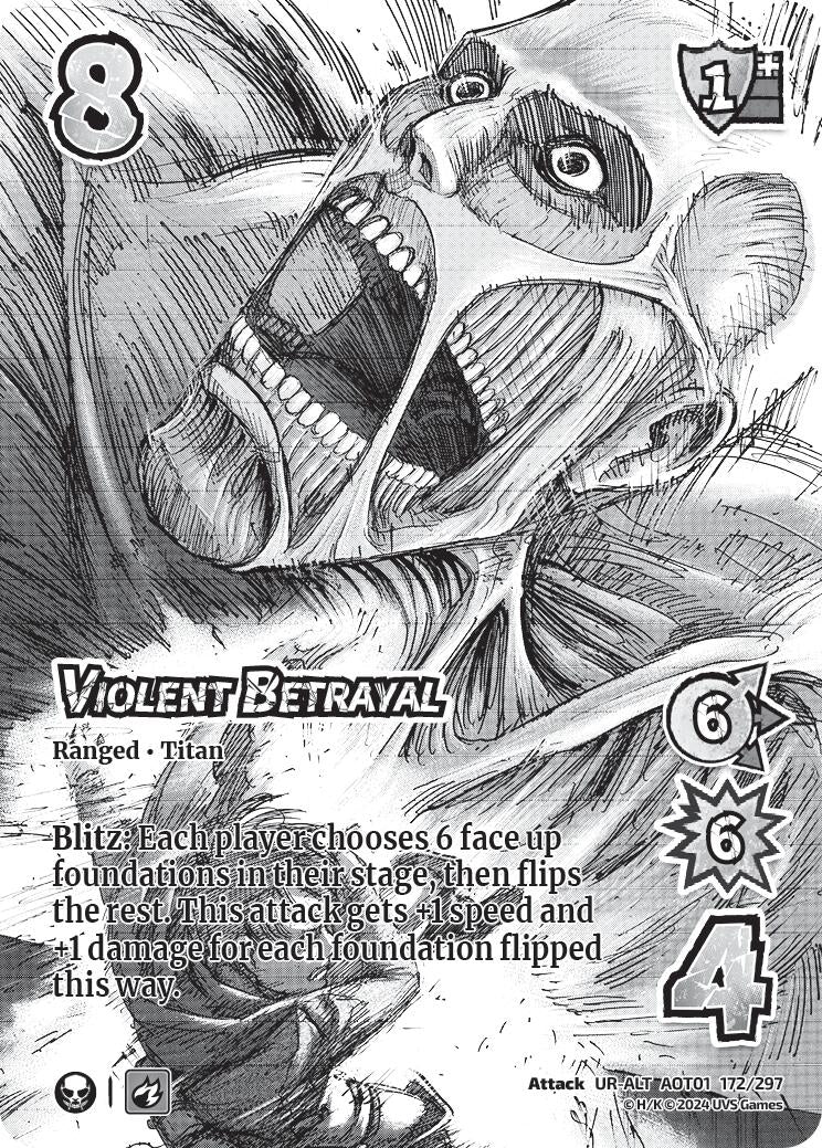 Violent Betrayal (Alternate Art) (172) [AOT1] - UniVersus Single