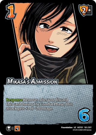 Mikasa’s Admission (181) [AOT1] - UniVersus Single